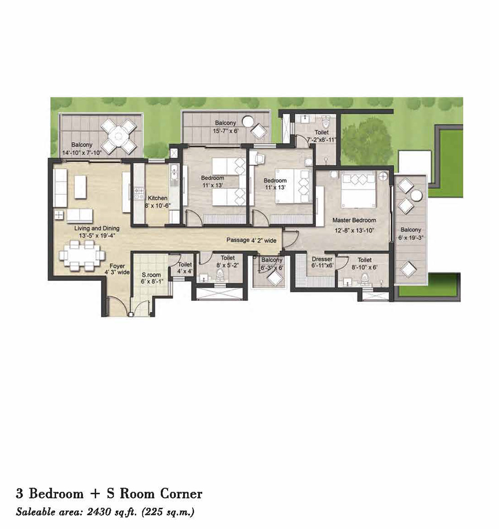 Puri Aanandvilas 3 Bedrooms + S Room Corner